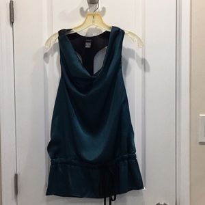 Phopsody green silky blouse, size Medium.